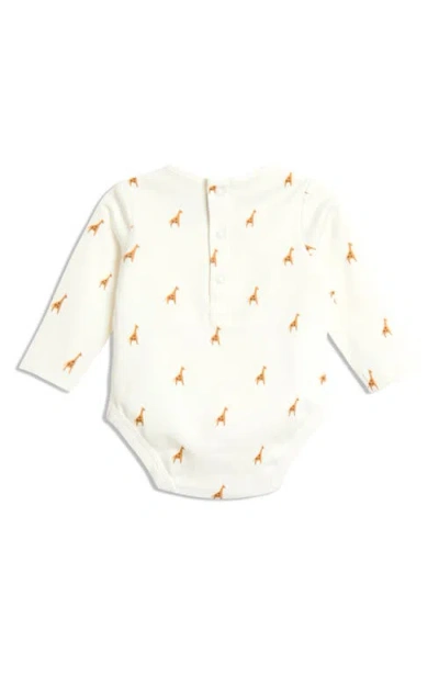 Jojo Maman Bébé Jojo Maman Bebe Long Sleeve Bodysuit & Embroidered Giraffe Rib Velour Overalls Set In Blue