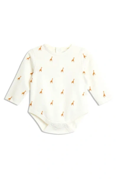 Jojo Maman Bébé Jojo Maman Bebe Long Sleeve Bodysuit & Embroidered Giraffe Rib Velour Overalls Set In Blue