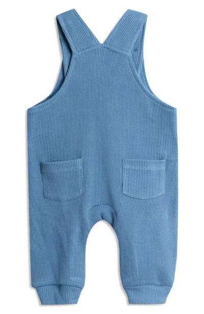 Jojo Maman Bébé Jojo Maman Bebe Long Sleeve Bodysuit & Bear Appliqué Waffle Knit Overalls Set In Blue