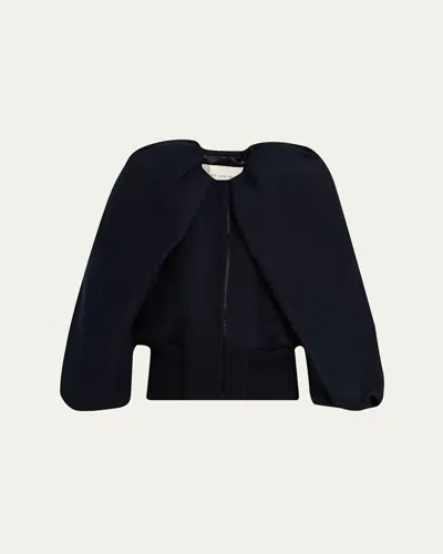 Dries Van Noten Virginny 2 Puff-sleeve Wool Jacket In Blue