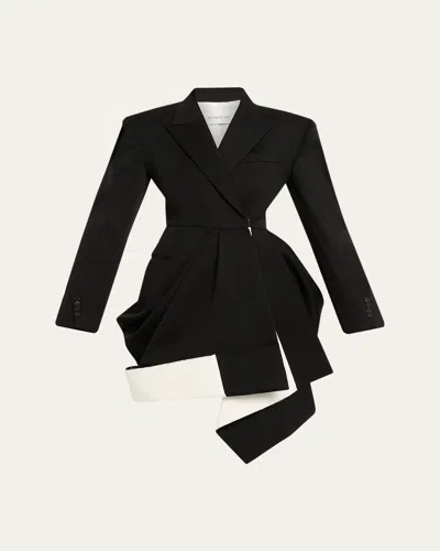 Givenchy Draped Grain De Poudre Double-breasted Jacket In Multi