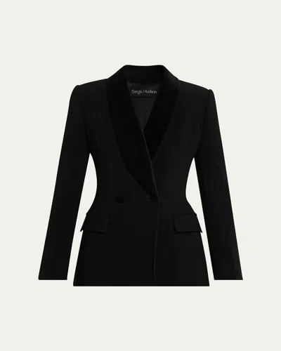 Sergio Hudson Velvet Shawl Collar Tuxedo Blazer In Multi