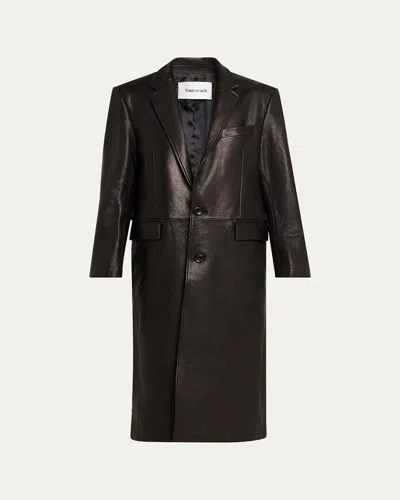 Tonywack Vegetable-tanned Leather Coat In Black