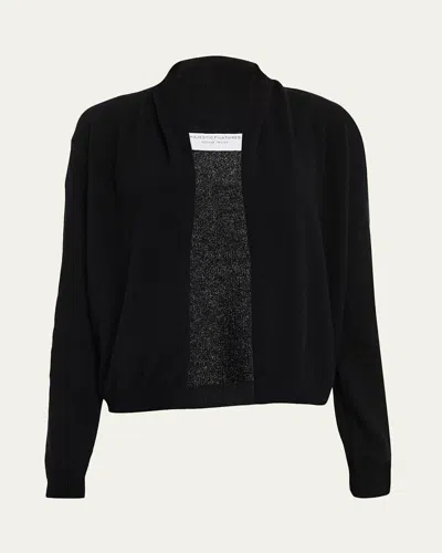 Majestic Cashmere Open-front Cardigan In Black
