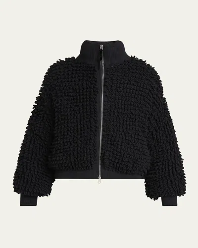 Moncler Genius X Ee72 By Edward Enninful Wool Blend Zip-up Cardigan In Black