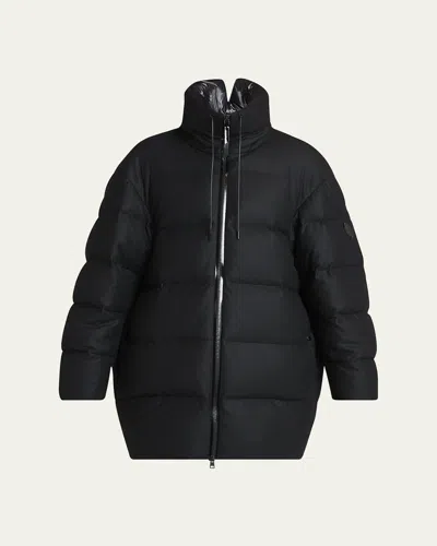 Moncler Genius X Ee72 By Edward Enninful Maarutha Long Down Jacket In Black