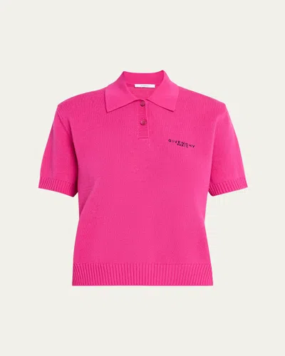 Givenchy Short-sleeve Cashmere-wool Polo Shirt In Pink
