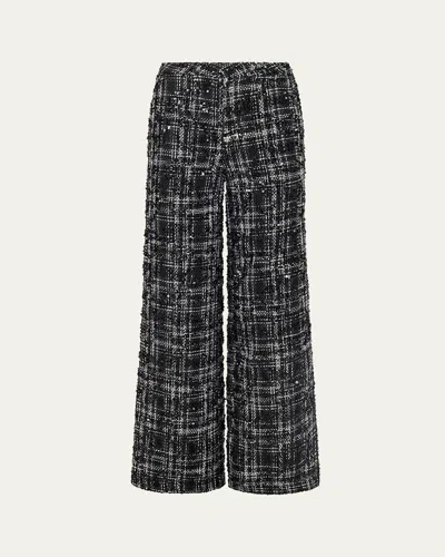 L'agence Livvy Sequined Tweed Trousers In Black