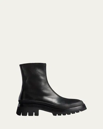 Khaite 35mm Fallon Leather Ankle Boots In Black