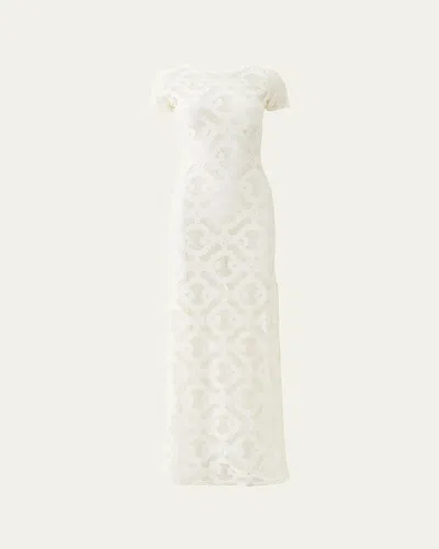 Melissa Odabash Briony Laser-cut Maxi Dress In White