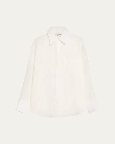 Twp Big Joe Cotton Button-front Shirt In White