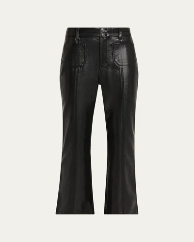 Cinq À Sept Vegan Leather Kick-flare Pants In Black