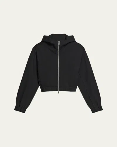Helmut Lang Hooded Front Zip Jacket In Black