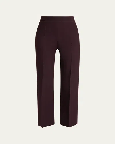 Chloé Lower Impact Wool Crepe Straight-leg Ankle Pants