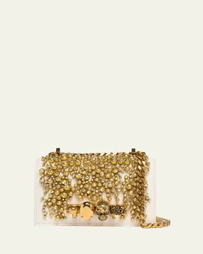 Alexander Mcqueen Mini Crystal Beaded Satchel Shoulder Bag In Yellow