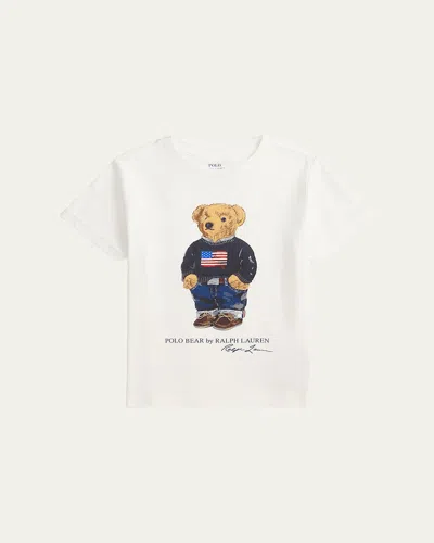 Ralph Lauren Boy's Polo Bear Flag Print Short-sleeve T-shirt In Animal Print