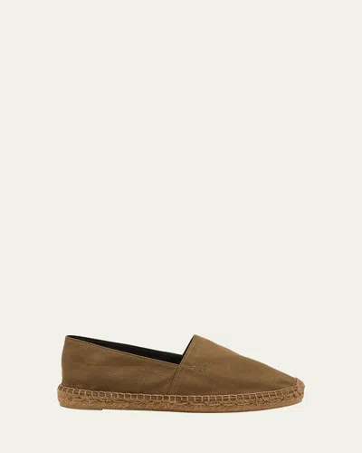 Saint Laurent Cotton Ysl Slip-on Espadrilles In Green