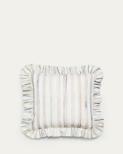 Mackenzie-childs Sterling Stripe Ruffle Throw Pillow In Gray