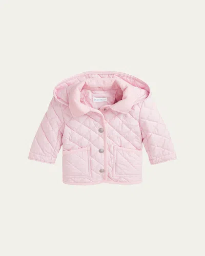 Ralph Lauren Girl's Audrey Quilted Collared Jacket In Pink