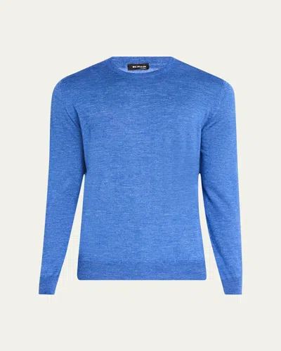 Kiton Men's Cashmere-blend Crewneck Sweater In Blu