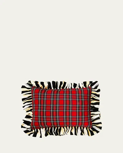 Mackenzie-childs Tartan Stripe Ruffle Lumbar Pillow