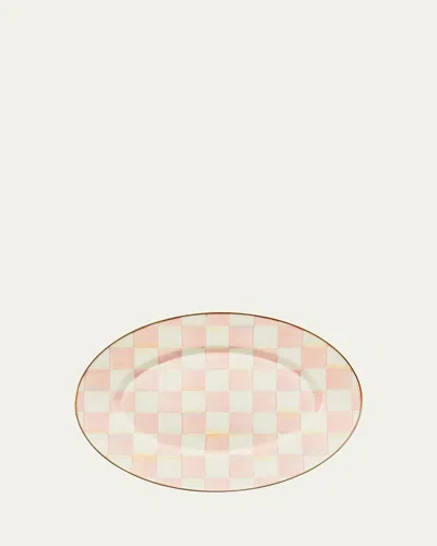 Mackenzie-childs Rosy Check Small Oval Platter