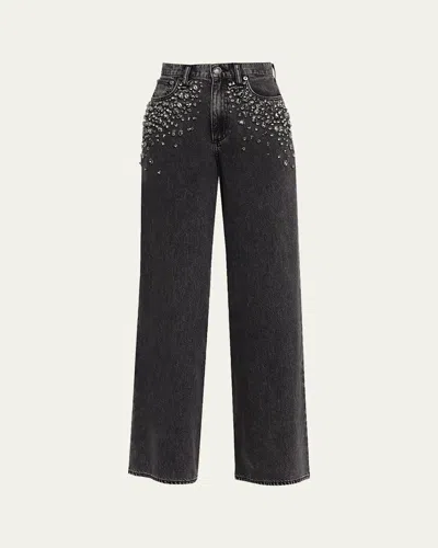Rag & Bone Featherweight Sofie High-rise Wide Embellished Jeans