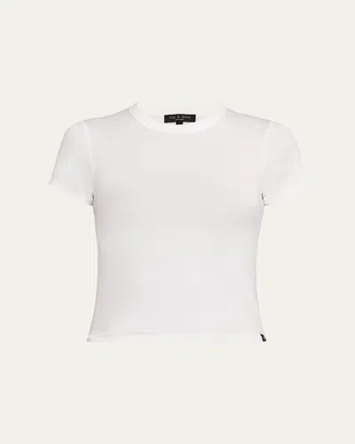 Rag & Bone Luca Slim Short-sleeve Baby Tee In White