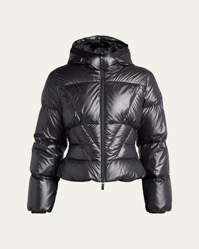 Moncler Wineck Hooded Down Puffer Jacket In Black