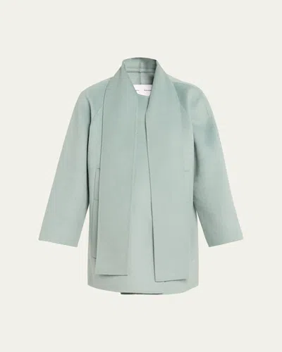 Proenza Schouler Brisa Wool-cashmere Scarf Coat In Green