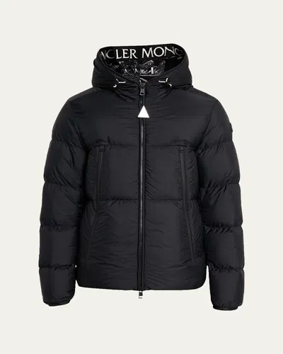 Moncler Montcla Water Repellent Short Hooded Down Jacket In Black