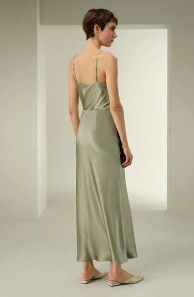 Lilysilk Double-faced Silk Charmeuse Maxi Skirt In Green