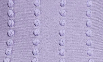 Oscar De La Renta Bobble Stitch Knit Fit & Flare Dress In Purple