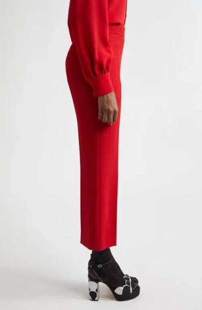 Valentino Wool Crepe Crop Flare Pants In Red