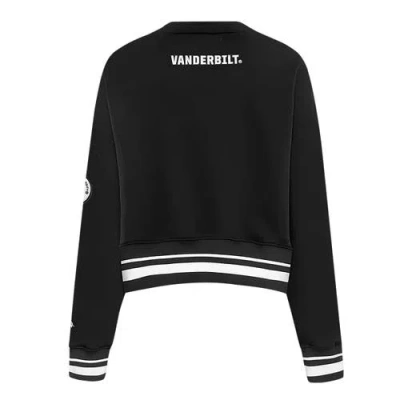 Pro Standard Black Vanderbilt Commodores Pearl Cropped Pullover Sweatshirt In Black