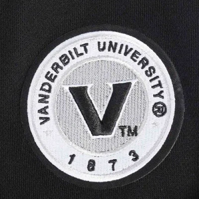 Pro Standard Black Vanderbilt Commodores Pearl Cropped Pullover Sweatshirt In Black