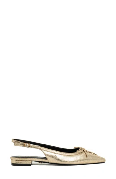 Shushop Amy Slingback Flat In Gold