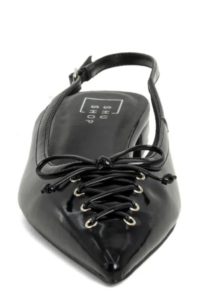 Shushop Amy Slingback Flat In Black