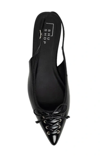 Shushop Amy Slingback Flat In Black