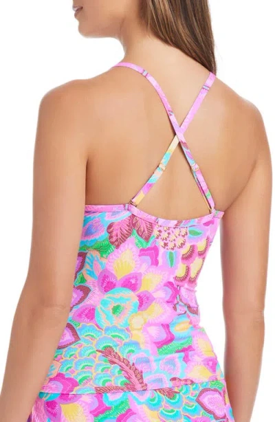 Bleu Rod Beattie Rod Beattie Print High Neck Tankini Top In Multi