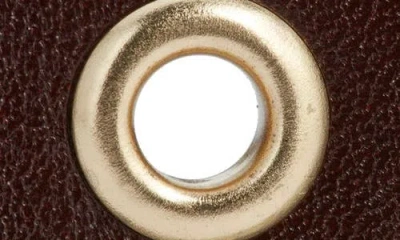 Frame The Eyelet Leather Belt In Burgundy