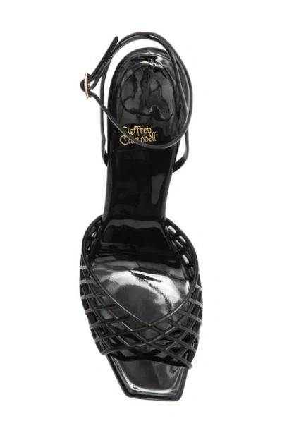 Jeffrey Campbell Lattix Ankle Strap Jelly Sandal In Black