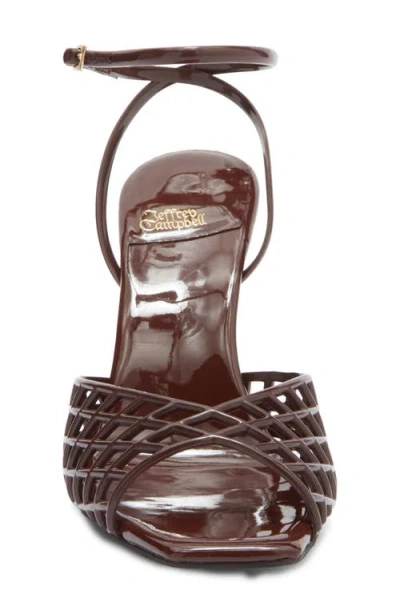 Jeffrey Campbell Lattix Ankle Strap Jelly Sandal In Brown
