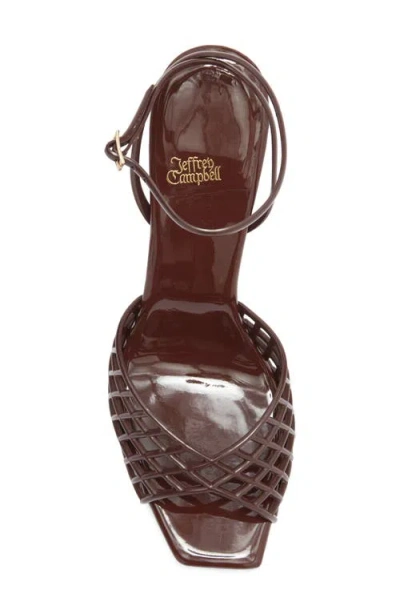 Jeffrey Campbell Lattix Ankle Strap Jelly Sandal In Brown