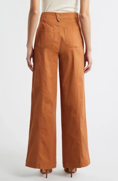 Wit & Wisdom 'ab'solution Skyrise High Waist Exposed Button Fly Wide Leg Pants In Orange