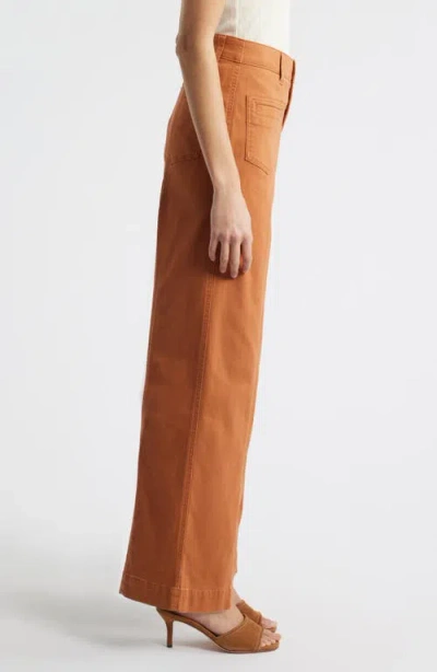 Wit & Wisdom 'ab'solution Skyrise High Waist Exposed Button Fly Wide Leg Pants In Orange