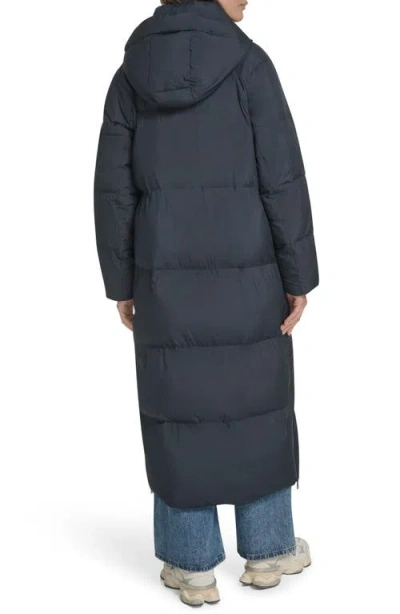 Levi's Water Resistant Side Zip Maxi Puffer Coat In Blue