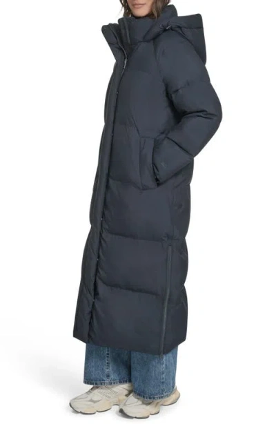 Levi's Water Resistant Side Zip Maxi Puffer Coat In Blue