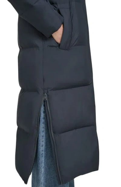 Levi's Water Resistant Side Zip Maxi Puffer Coat In Blue