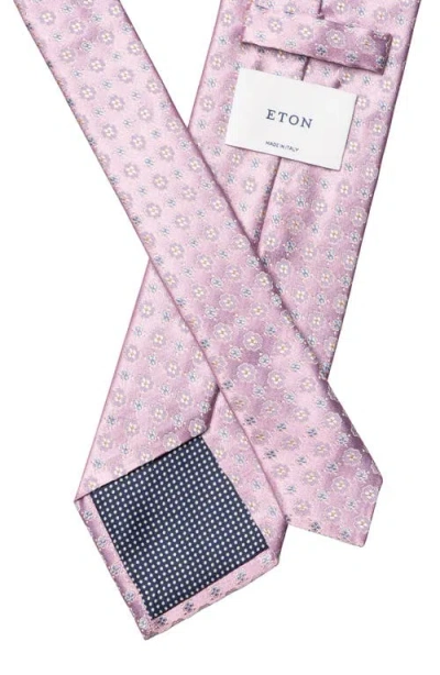 Eton Floral Jacquard Silk Tie In Pink
